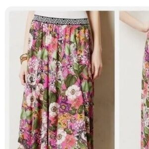 Maeve Anthropologie maxi tropical floral skirt, size Small